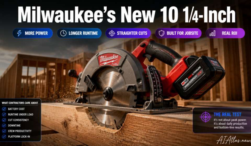 Milwaukee’s New 10 1/4-Inch Rear-Handle Circular Saw Raises the Cordless Bar, But the Real Test Is Jobsite ROI